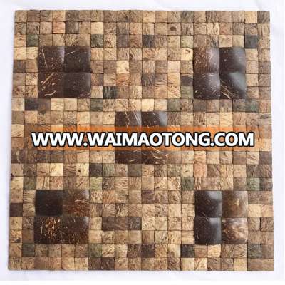 coconut shell mosaic wood wall panel