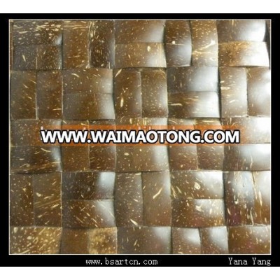 Square natural coconut shell mosaic tile