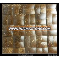 Square natural coconut shell mosaic tile