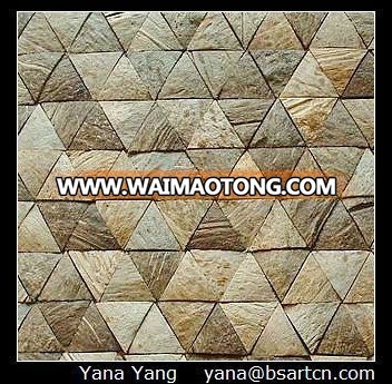 Natural coconut mosaic wood wall panel