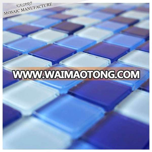 Blended Blues Glass Mosaic for Swimming Pool Tile