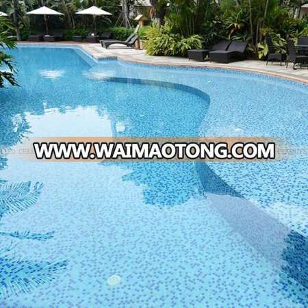 factory wholesale 48x48 Swimming pool tile ceramic mosaic pattern with Mix blue color 4/6/8mm